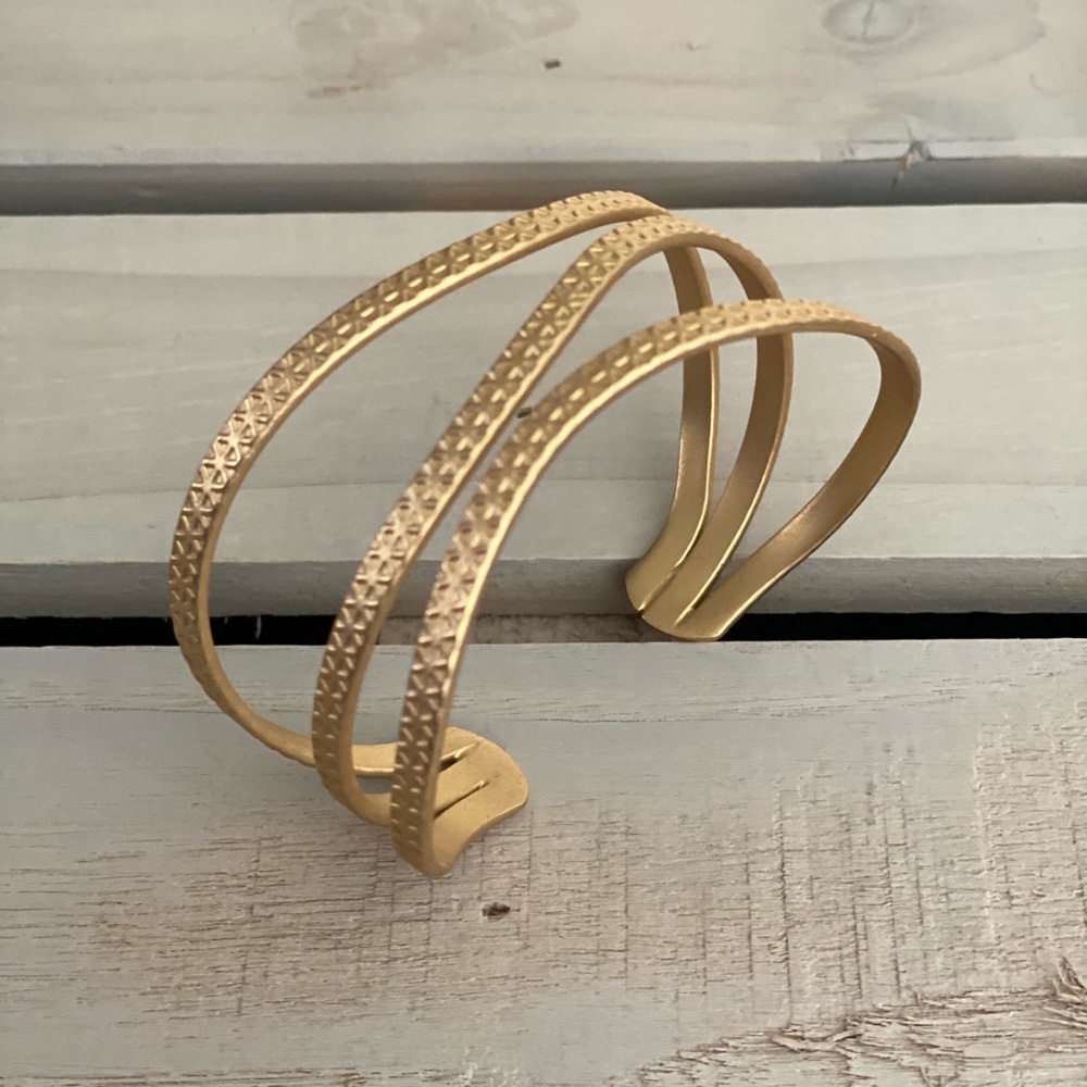 Lia Sophia Trance Cuff Bracelet Matted Gold